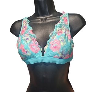 Pink Victoria's Secret size large bralet lace floral